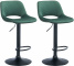 2 ks / set barová židle Kalmen samet černá, zelená
