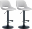 2 ks / set barová židle Kalmen samet černá, světle šedá