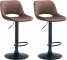 2 ks / set barová židle Kalmen samet černá, hnědá