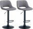 2 ks / set barová židle Kalmen samet černá, tmavě šedá