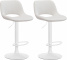 2 ks / set barová židle Kalmen samet bílá, krémová