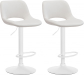 2 ks / set barová židle Kalmen samet bílá, krémová