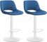 2 ks / set barová židle Kalmen samet bílá, modrá