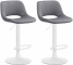 2 ks / set barová židle Kalmen samet bílá, tmavě šedá