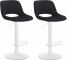2 ks / set barová židle Kalmen samet bílá, černá