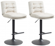 2 ks / set barová židle Dakar samet černá, krémová