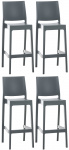 4 ks / set barová židle Maya, tmavě šedá