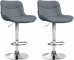 2 ks / set barová židle Voronei syntetická kůže, chrom, šedá