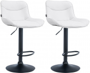 2 ks / set barová židle Voronei syntetická kůže, černá, bílá