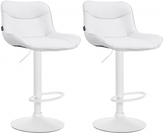 2 ks / set barová židle Voronei syntetická kůže, bílá, bílá