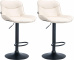 2 ks / set barová židle Voronei syntetická kůže, černá, krémová