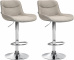 2 ks / set barová židle Voronei látkový potah, chrom, taupe