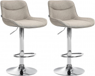 2 ks / set barová židle Voronei látkový potah, chrom, taupe