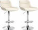 2 ks / set barová židle Voronei látkový potah, chrom, krémová