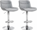 2 ks / set barová židle Voronei látkový potah, chrom, šedá
