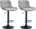 2 ks / set barová židle Voronei látkový potah, černá, šedá