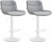 2 ks / set barová židle Voronei látkový potah, bílá, šedá