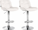 2 ks / set barová židle Voronei samet chrom, krémová