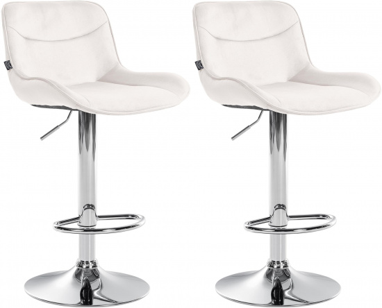 2 ks / set barová židle Voronei samet chrom, krémová