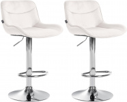 2 ks / set barová židle Voronei samet chrom, krémová