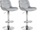 2 ks / set barová židle Voronei samet chrom, šedá