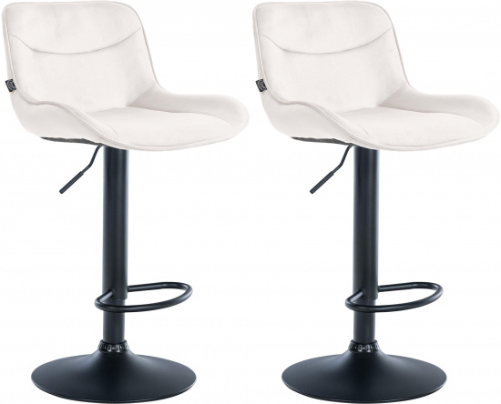 2 ks / set barová židle Voronei samet černá, krémová