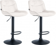 2 ks / set barová židle Voronei samet černá, krémová