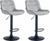 2 ks / set barová židle Voronei samet černá, šedá