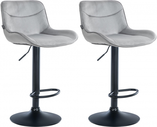 2 ks / set barová židle Voronei samet černá, šedá