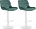 2 ks / set barová židle Voronei samet bílá, zelená