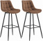 2 ks / set barová židle Dartford samet, hnědá