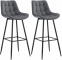 2 ks / set barová židle Dartford samet, tmavě šedá