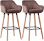 2 ks / set barová židle Grant samet, kávová