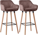 2 ks / set barová židle Grant samet, kávová