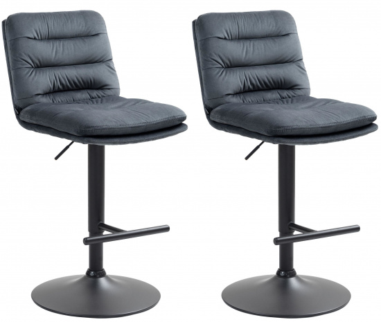 2 ks / set barová židle Dakar samet černá, tmavě šedá