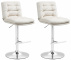 2 ks / set barová židle Dakar samet chrom, krémová