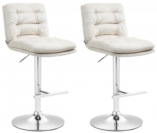 2 ks / set barová židle Dakar samet chrom, krémová