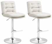 2 ks / set barová židle Dakar samet chrom, krémová