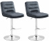 2 ks / set barová židle Dakar samet chrom, tmavě šedá