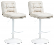 2 ks / set barová židle Dakar samet bílá, krémová