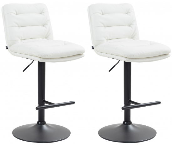 2 ks / set barová židle Dakar syntetická kůže, černá, bílá