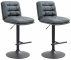 2 ks / set barová židle Dakar syntetická kůže, černá, šedá
