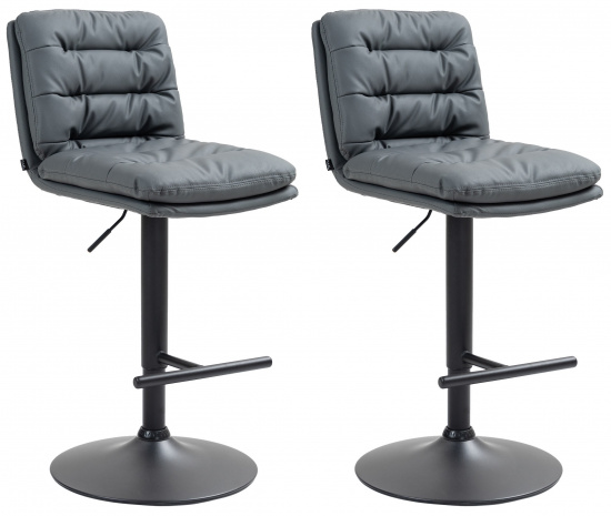 2 ks / set barová židle Dakar syntetická kůže, černá, šedá