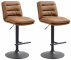 2 ks / set barová židle Dakar syntetická kůže, černá, světle hnědá