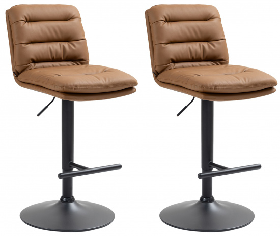 2 ks / set barová židle Dakar syntetická kůže, černá, světle hnědá