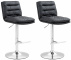 2 ks / set barová židle Dakar syntetická kůže, chrom, černá