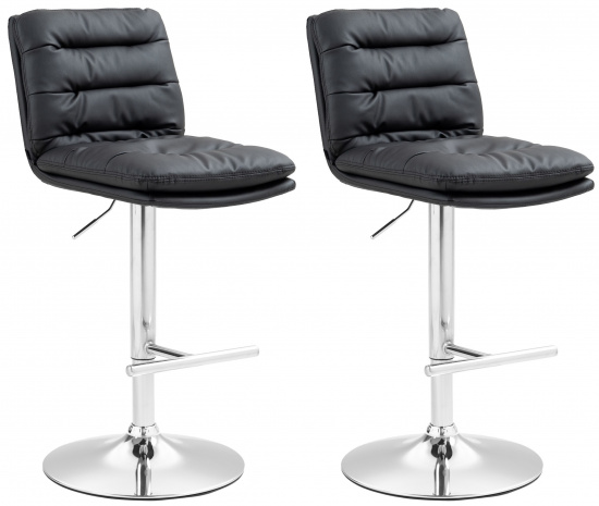 2 ks / set barová židle Dakar syntetická kůže, chrom, černá