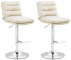 2 ks / set barová židle Dakar syntetická kůže, chrom, krémová