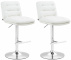 2 ks / set barová židle Dakar syntetická kůže, chrom, bílá