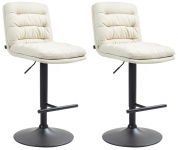 2 ks / set barová židle Dakar látkový potah, černá, krémová